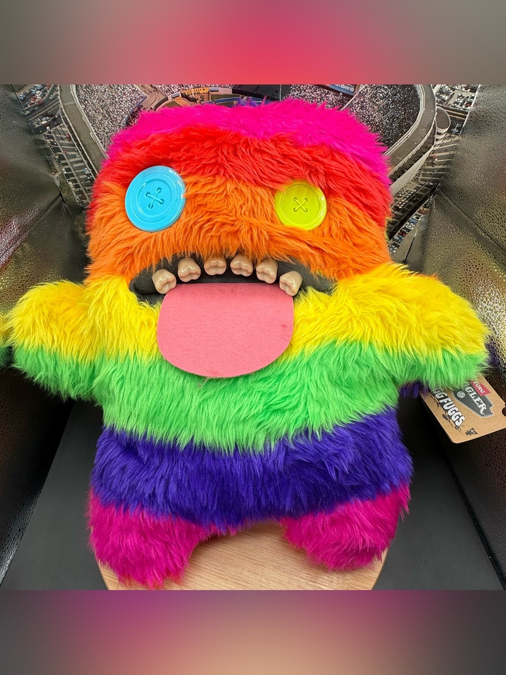 Zuru Fuggler Bigg Fugg Monster Plush 17” Oogah Boogah JUMBO Plush Rainbow